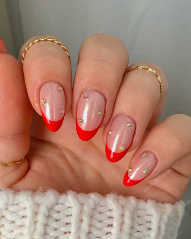 red nails, red nails acrylic, red nails ideas, red nails design, red nails short, red nails aesthetic, red nails trendy, red nail designs, red nail set, red nail designs, red nail art, rhinestone nails, French nails