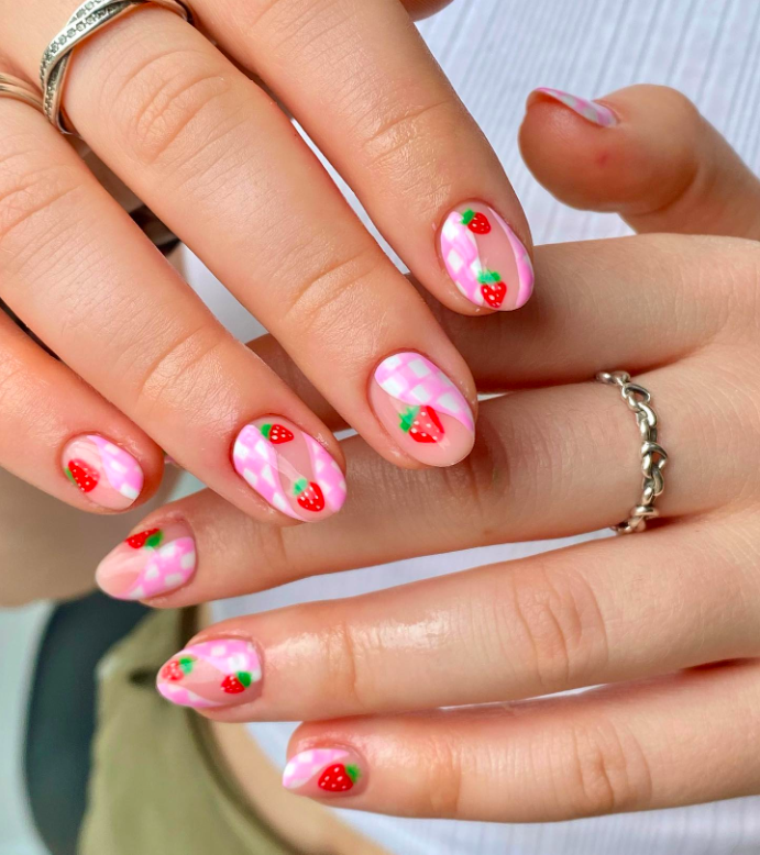 strawberry nails, strawberry nails acrylic, strawberry nails designs, strawberry nails acrylic almond, strawberry nails almond, strawberry nails simple, strawberry nail art, strawberry nail ideas