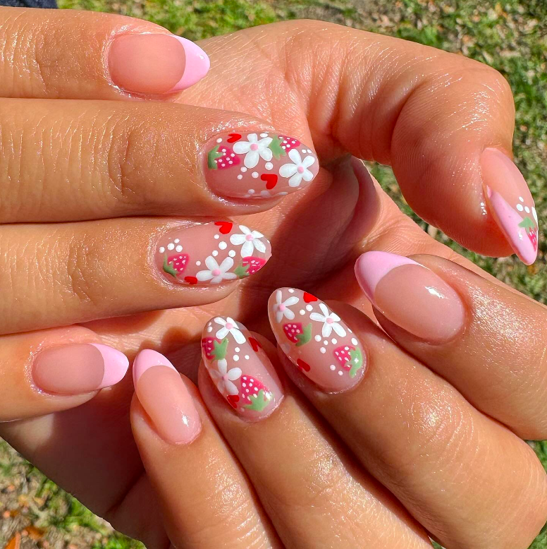 strawberry nails, strawberry nails acrylic, strawberry nails designs, strawberry nails acrylic almond, strawberry nails almond, strawberry nails simple, strawberry nail art, strawberry nail ideas