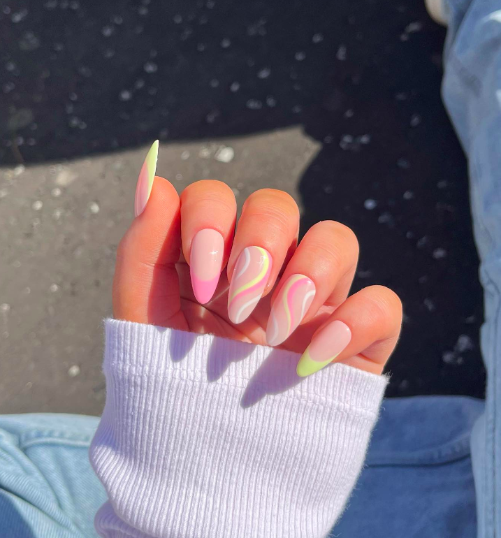 spring nails, spring almond nails, spring almond nails designs, spring almond nails pastel, spring almond nails 2024, spring almond nails simple, spring almond nail art, spring almond nail designs, spring almond nail ideas, swirl nails