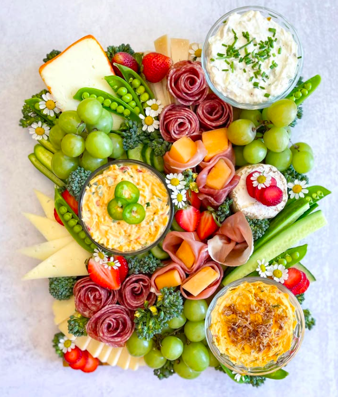 spring charcuterie board, spring cheese board, spring charcuterie board ideas, spring charcuterie, spring appetizer ideas, spring charcuterie board ideas simple, spring charcuterie ideas, spring charcuterie board aesthetic