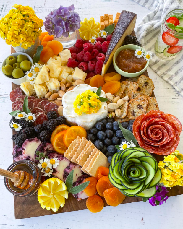 spring charcuterie board, spring cheese board, spring charcuterie board ideas, spring charcuterie, spring appetizer ideas, spring charcuterie board ideas simple, spring charcuterie ideas, spring charcuterie board aesthetic