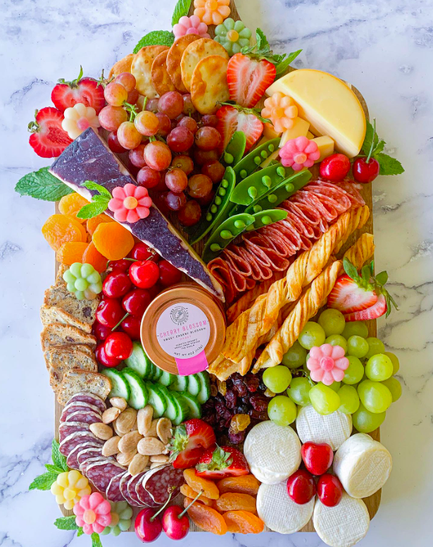 spring charcuterie board, spring cheese board, spring charcuterie board ideas, spring charcuterie, spring appetizer ideas, spring charcuterie board ideas simple, spring charcuterie ideas, spring charcuterie board aesthetic