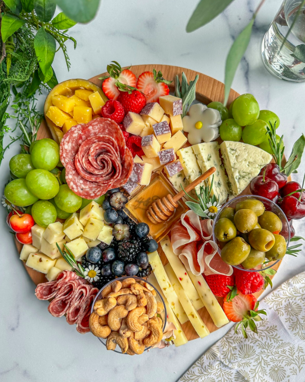spring charcuterie board, spring cheese board, spring charcuterie board ideas, spring charcuterie, spring appetizer ideas, spring charcuterie board ideas simple, spring charcuterie ideas, spring charcuterie board aesthetic