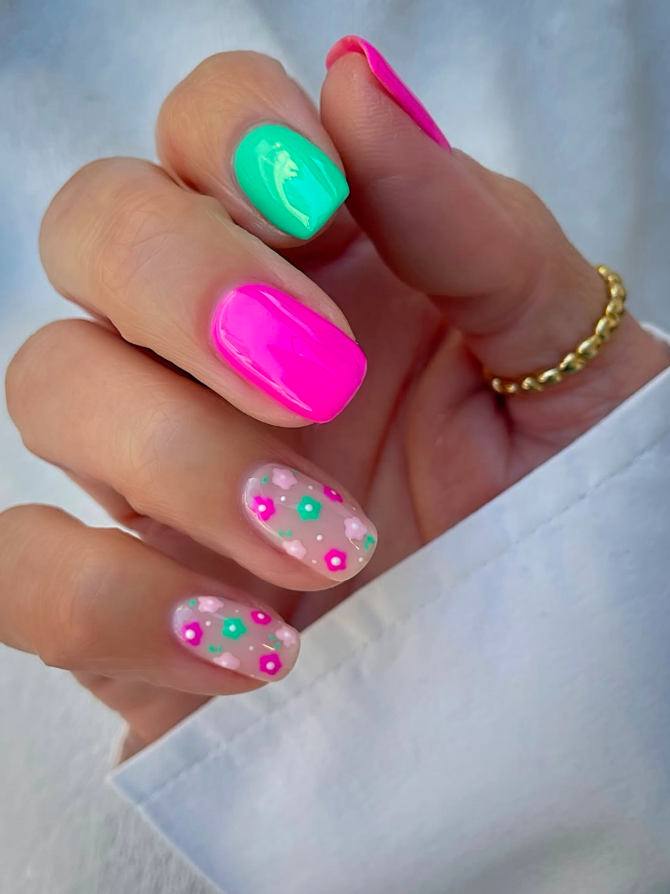 summer nails, summer nails 2026, summer nail ideas, summer nail designs, summer nails simple, summer nails colorful, bright nails, floral nails, summer floral nails