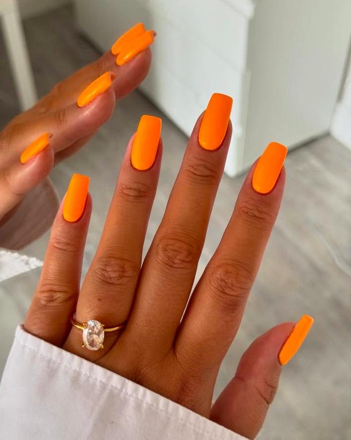 summer nails, summer nails 2026, summer nail ideas, summer nail designs, summer nails simple, summer nails colorful, bright nails, matte orange nails