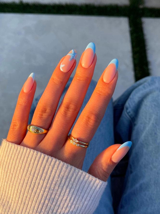 summer nails, summer nails 2026, summer nail ideas, summer nail designs, summer nails simple, summer nails colorful, bright nails, blue summer nails, starfish nails