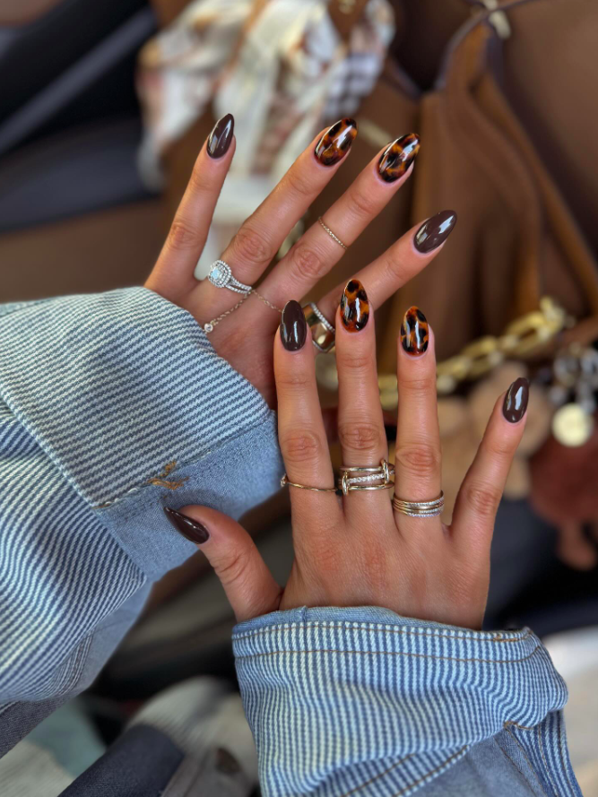 fall nails, fall nails 2026, easy fall nails 2026, simple fall nails, fall nail designs, fall nails acrylic, fall nail ideas, 2026 nail ideas, brown nails, Tortoise nails
