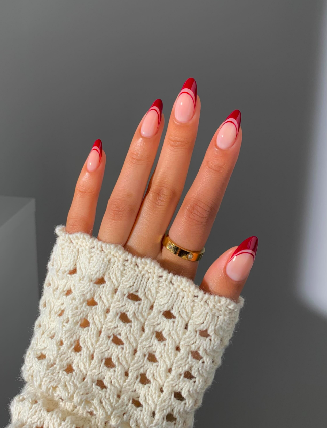 fall nails, fall nails 2026, easy fall nails 2026, simple fall nails, fall nail designs, fall nails acrylic, fall nail ideas, 2026 nail ideas, red nails, french nails red, double french nails, fall red nails
