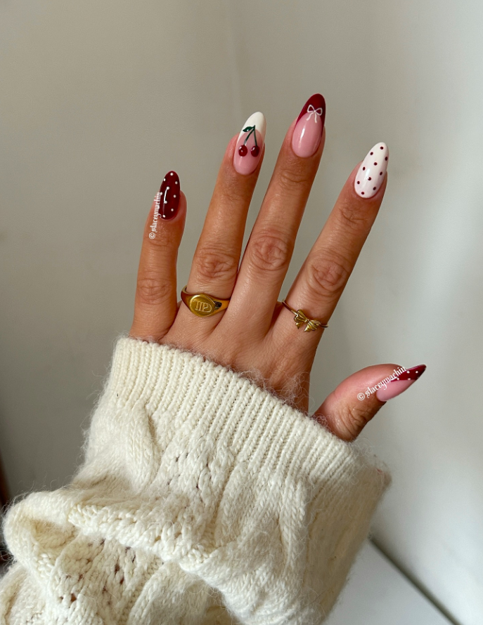 fall nails, fall nails 2026, easy fall nails 2026, simple fall nails, fall nail designs, fall nails acrylic, fall nail ideas, 2026 nail ideas, cherry nails, cherry fall nails